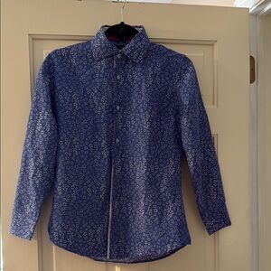 Blue and White Floral Button Down Shirt